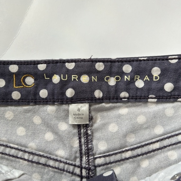 Lauren Conrad Blue and White Polka Dot Jean Shorts Frayed Hem 4 - Picture 10 of 12